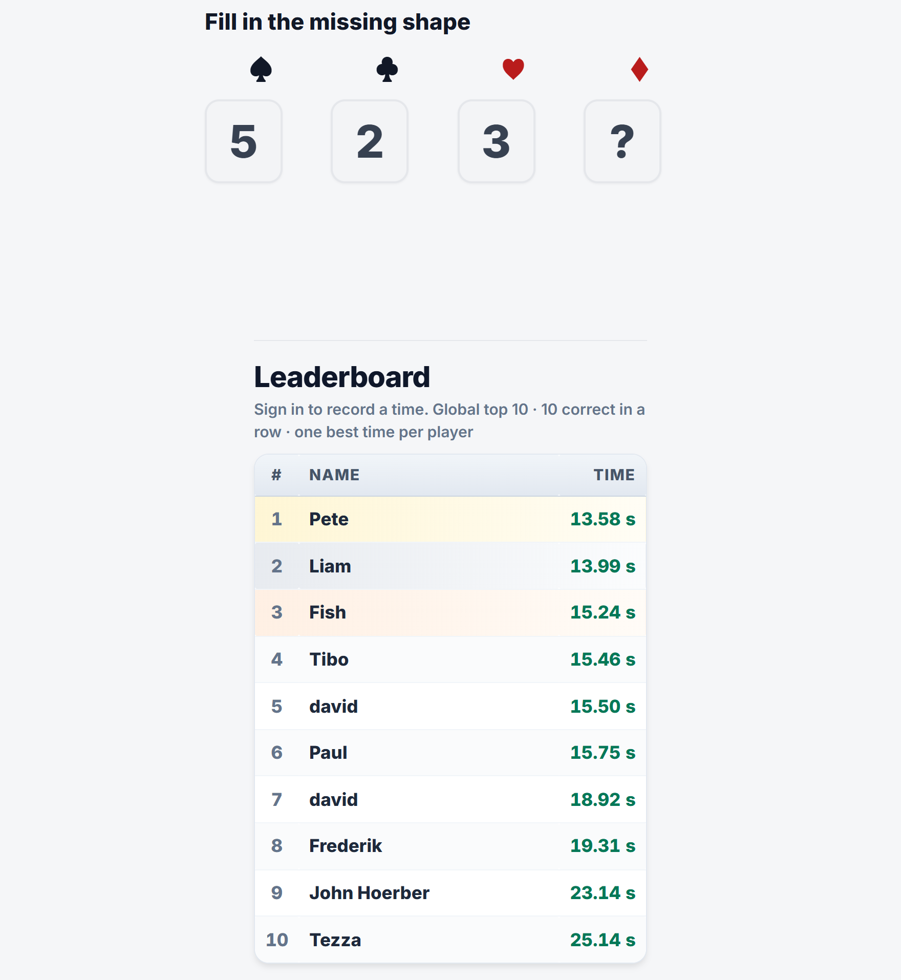 Treadmill trainer — Fill in the missing shape